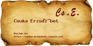 Csuka Erzsébet névjegykártya